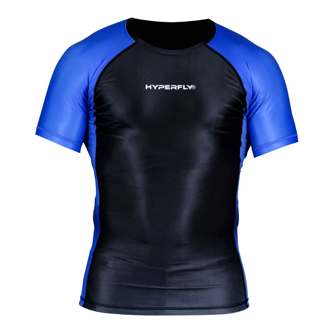 CyberFly Short Sleeve Ranked Rash Guard No Gi - Rash Guard Hyperfly Blue X Small