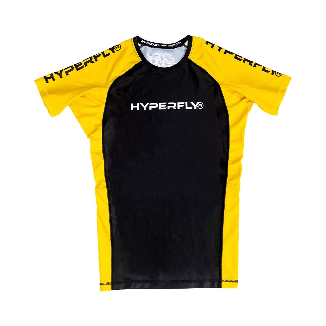 Junior CyberFly Ranked Rash Guard No Gi - Rash Guard Hyperfly Yellow Junior X Small