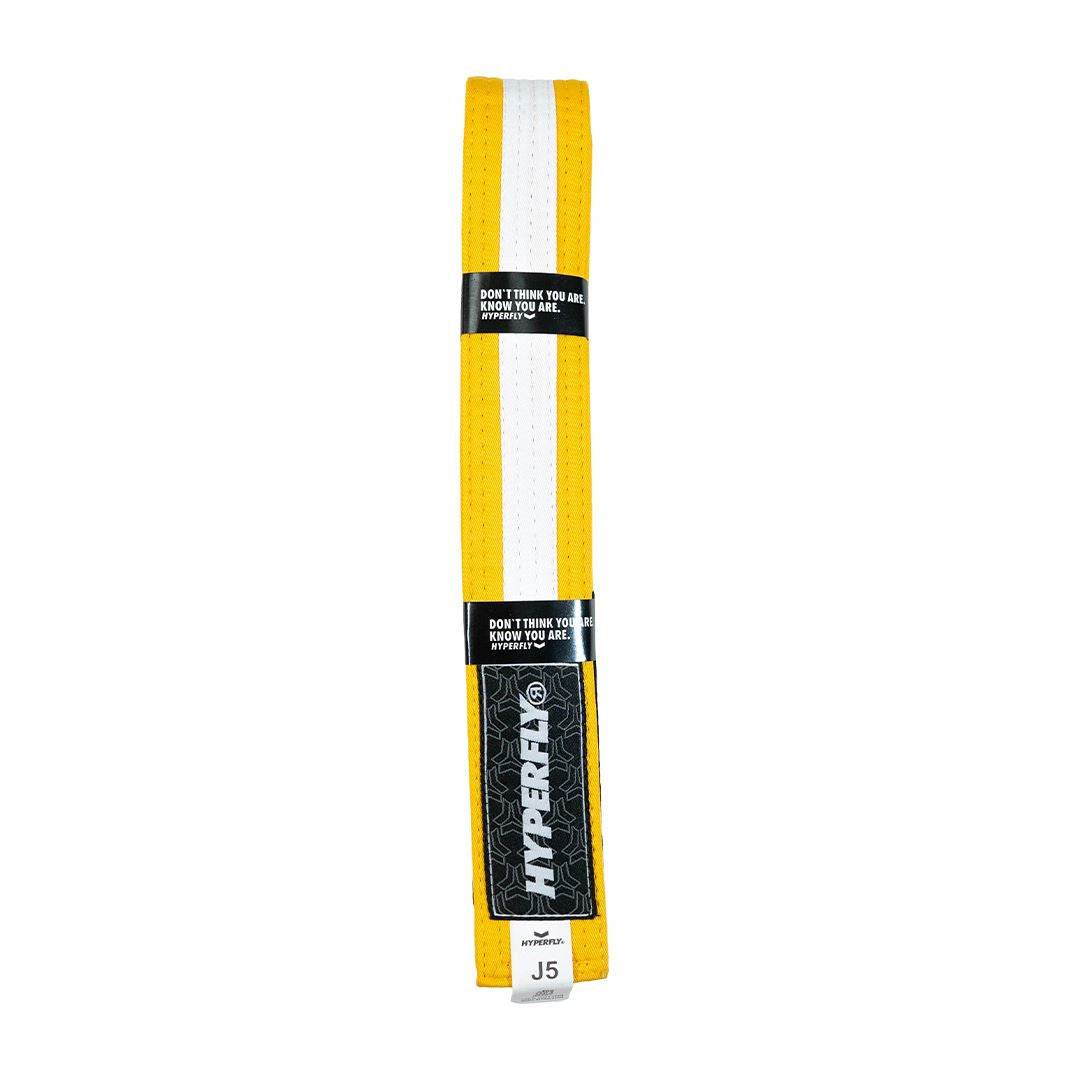 Junior Jiu Jitsu Belt Gi Belt Hyperfly Yellow/White J0