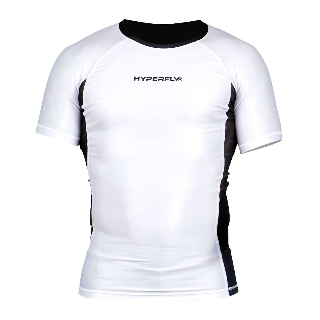 CyberFly Short Sleeve Ranked Rash Guard No Gi - Rash Guard Hyperfly White X Small 